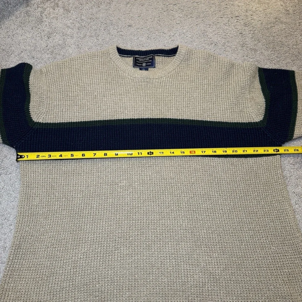 American‎ Eagle Outfitters Sweater L Men Beige Blue Green Chest 48